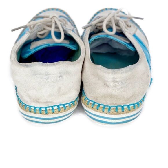 COACH Blue & White Parson Espadrilles Sneakers, Size 5.5 - Picture 3 of 8